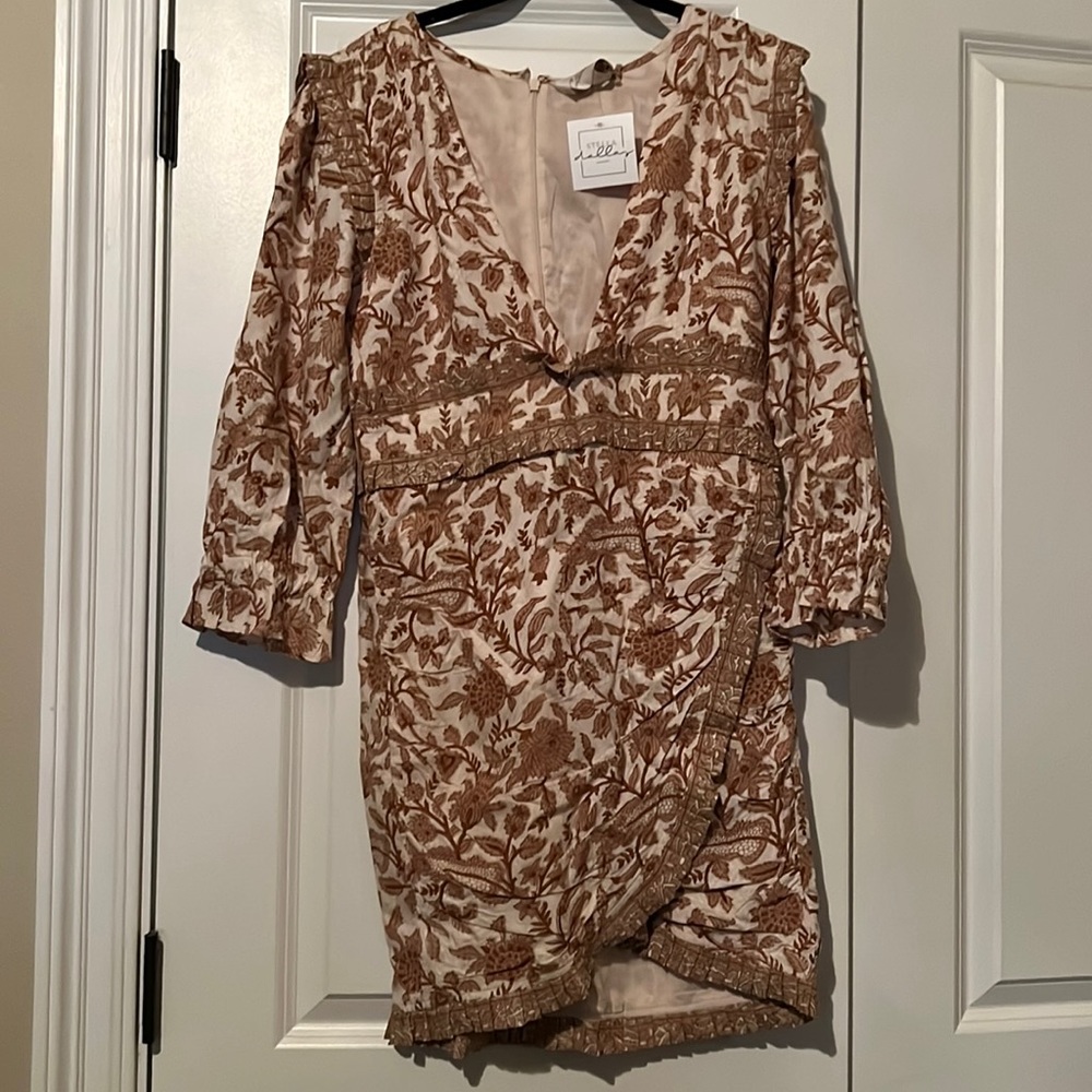 CleoBella floral vneck quarter sleeve dress